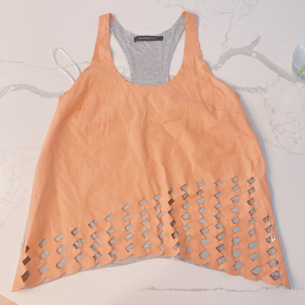 Leather racerback top